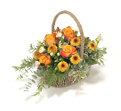 Funeral Basket Orange and yellow