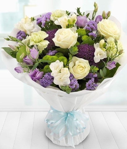 **Handtied Aqua Bouquets**