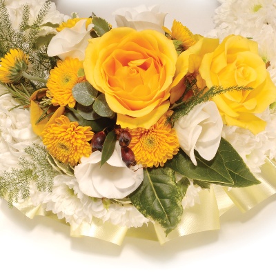 Wreath Ribbon Edging  Yellow and White